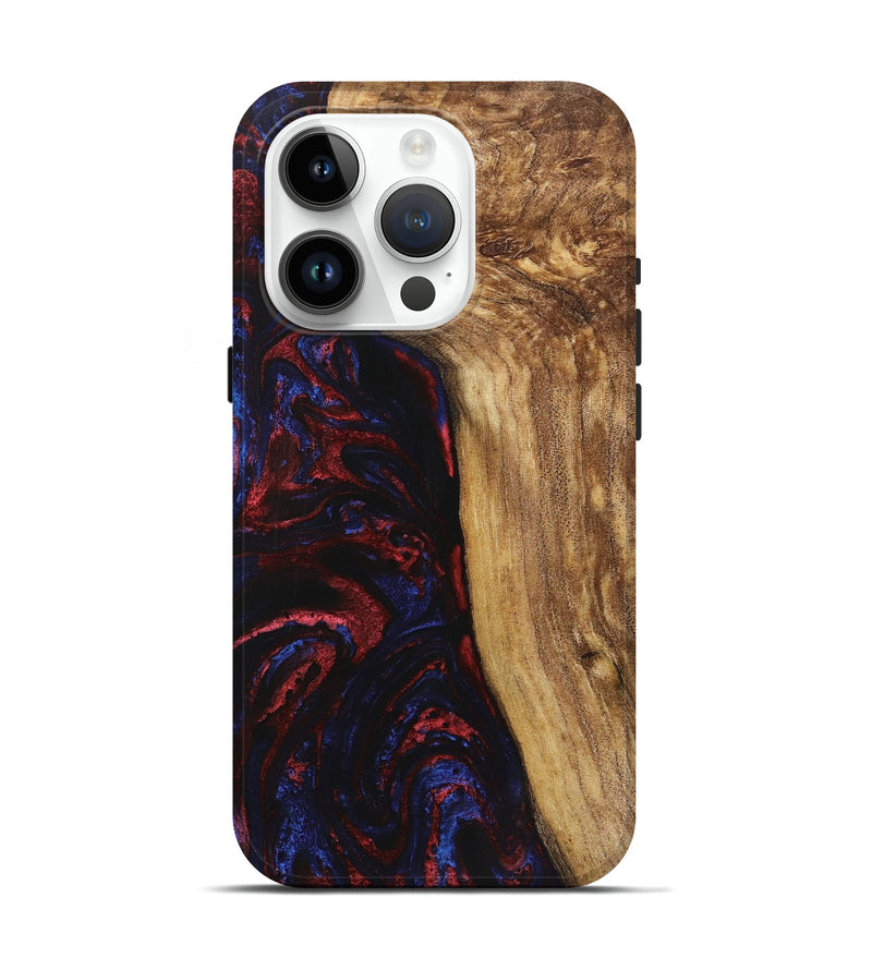 iPhone 15 Pro Wood+Resin Live Edge Phone Case - Raul (Red, 719317)