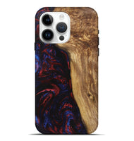 iPhone 15 Pro Max Wood+Resin Live Edge Phone Case - Raul (Red, 719317)