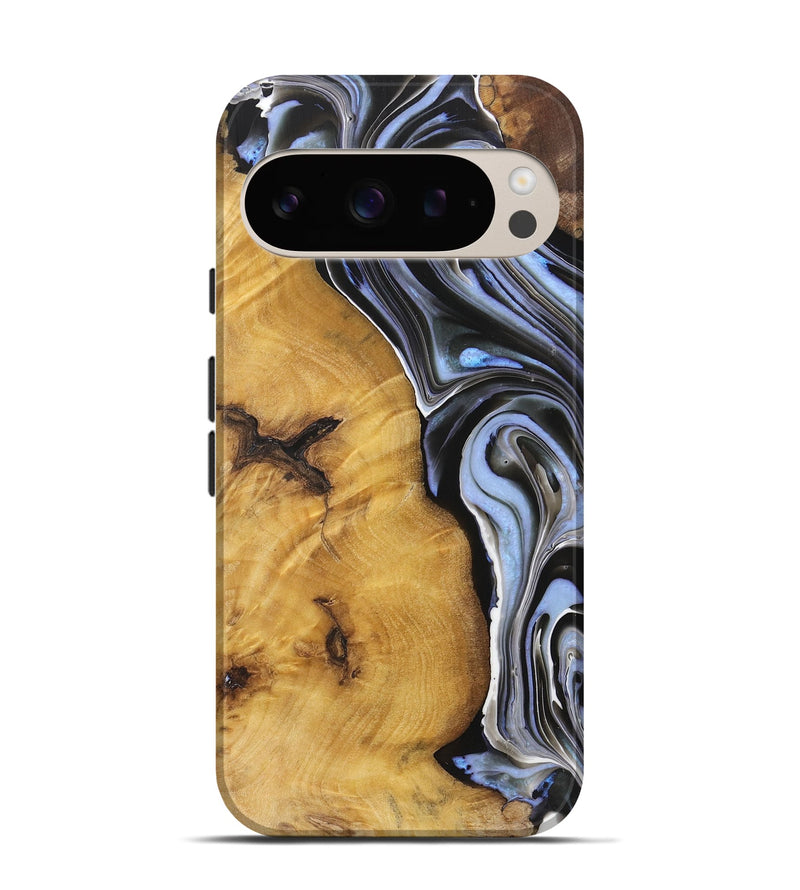 Pixel 9 Wood+Resin Live Edge Phone Case - Clark (Blue, 719319)