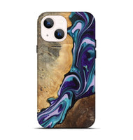 iPhone 14 Wood+Resin Live Edge Phone Case - Brent (Blue, 719320)