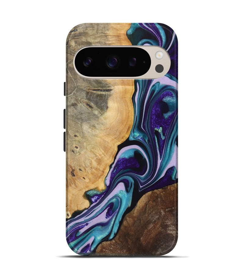 Pixel 9 Wood+Resin Live Edge Phone Case - Brent (Blue, 719320)