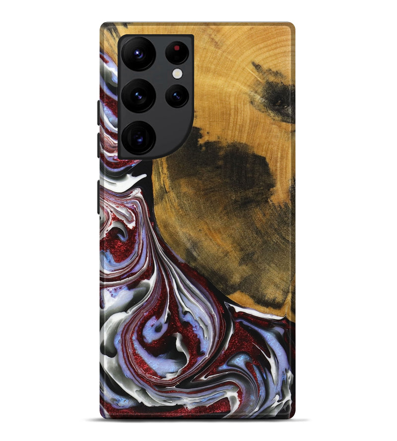 Galaxy S22 Ultra Wood+Resin Live Edge Phone Case - Prince (Blue, 719321)