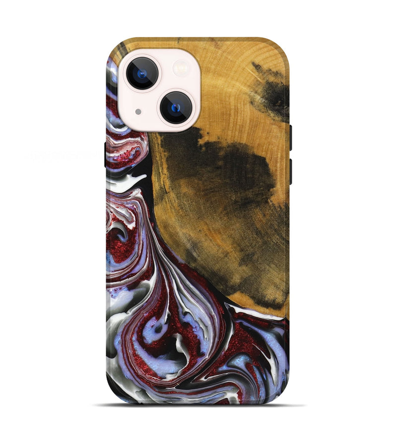 iPhone 13 Wood+Resin Live Edge Phone Case - Prince (Blue, 719321)