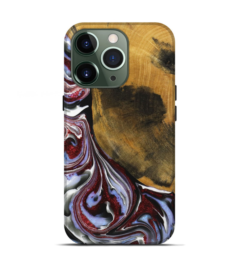 iPhone 13 Pro Wood+Resin Live Edge Phone Case - Prince (Blue, 719321)