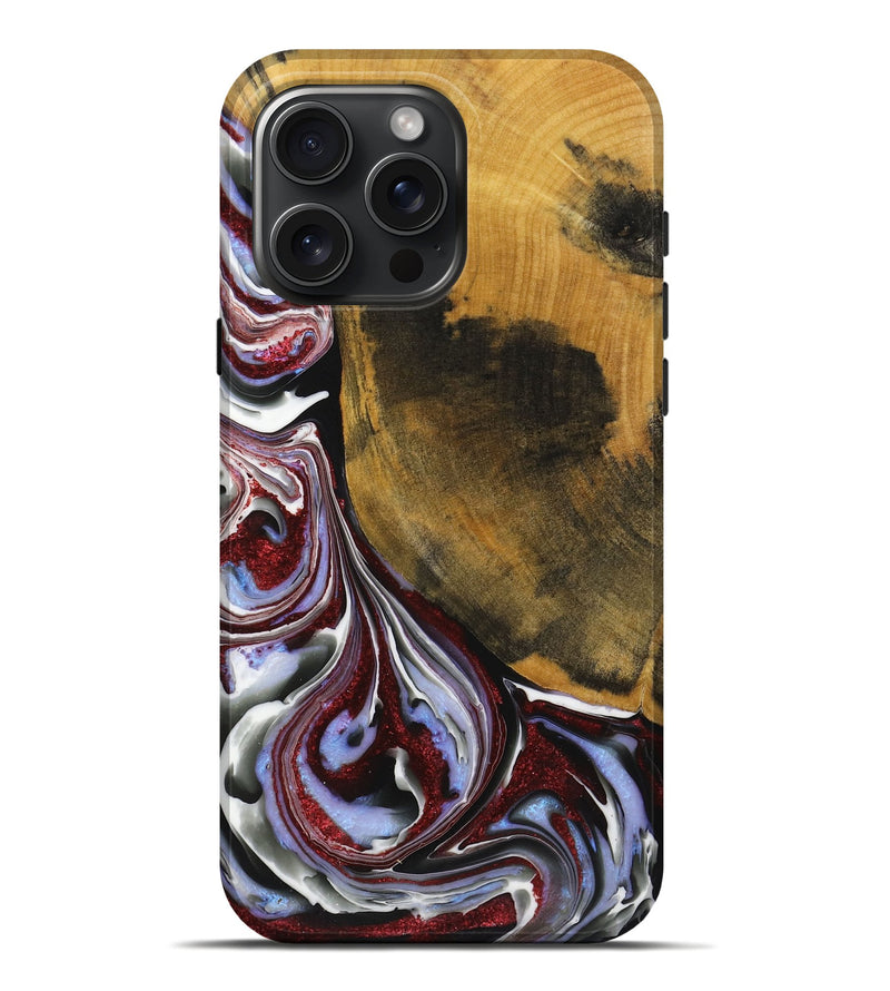 iPhone 16 Pro Max Wood+Resin Live Edge Phone Case - Prince (Blue, 719321)