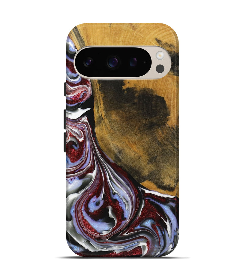 Pixel 9 Wood+Resin Live Edge Phone Case - Prince (Blue, 719321)