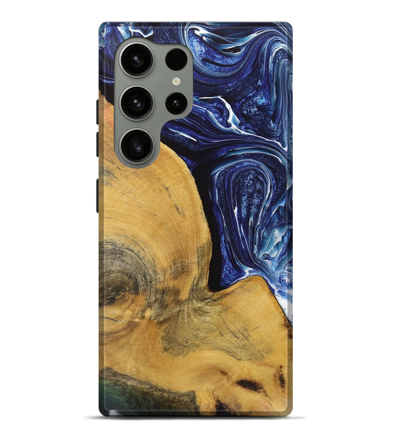 Galaxy S24 Ultra Wood+Resin Live Edge Phone Case - Fernanda (Blue, 719322)