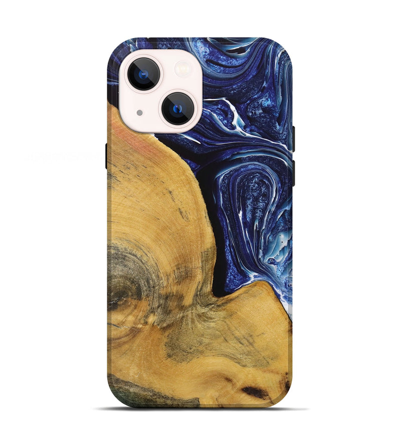 iPhone 13 Wood+Resin Live Edge Phone Case - Fernanda (Blue, 719322)