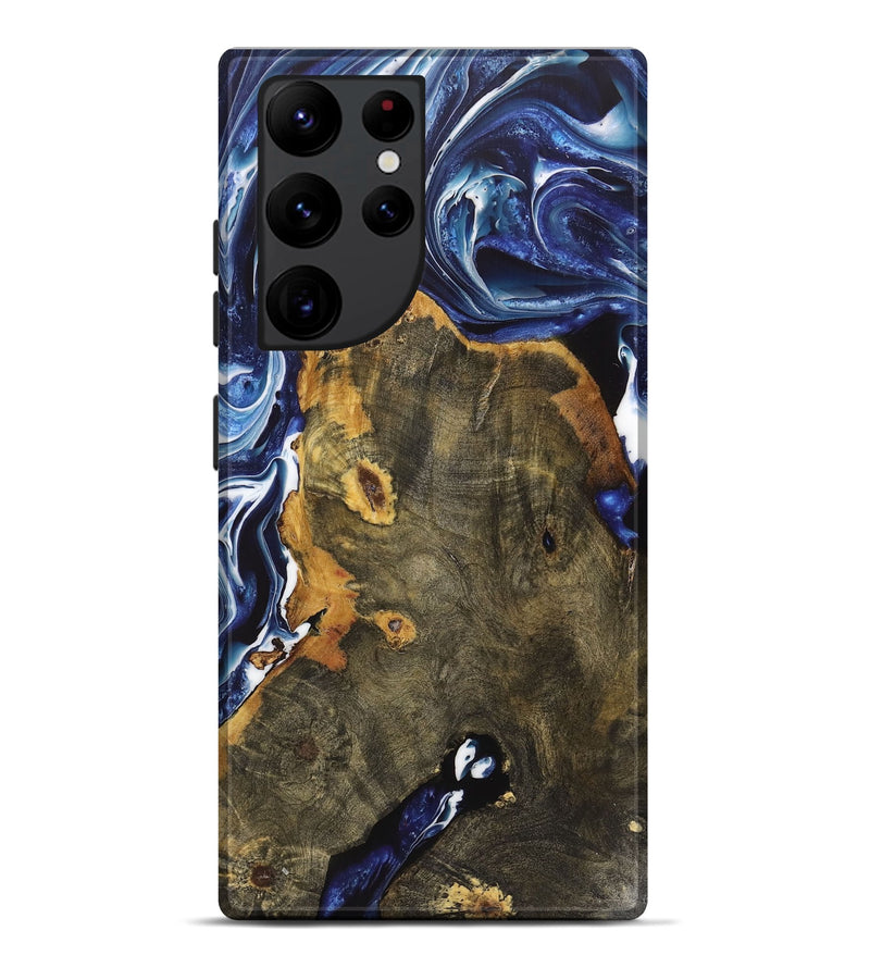 Galaxy S22 Ultra Wood+Resin Live Edge Phone Case - Harry (Blue, 719323)