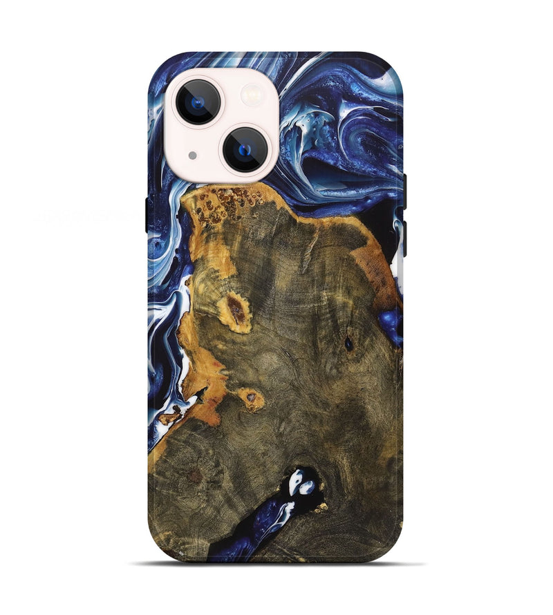 iPhone 13 Wood+Resin Live Edge Phone Case - Harry (Blue, 719323)