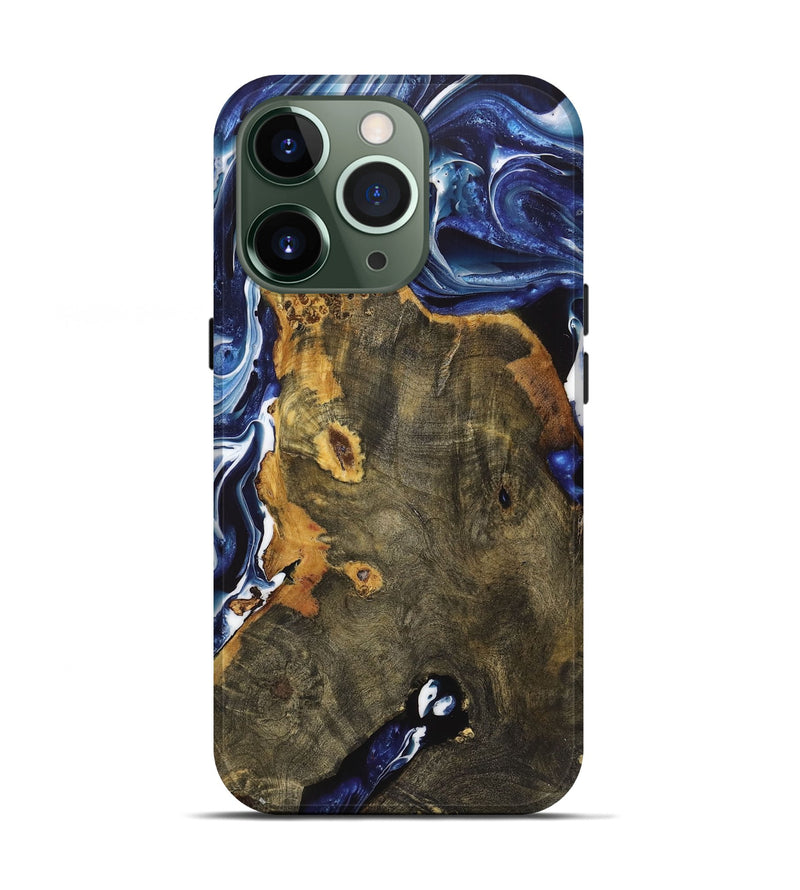 iPhone 13 Pro Wood+Resin Live Edge Phone Case - Harry (Blue, 719323)