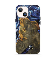 iPhone 14 Wood+Resin Live Edge Phone Case - Harry (Blue, 719323)