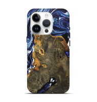 iPhone 15 Pro Wood+Resin Live Edge Phone Case - Harry (Blue, 719323)