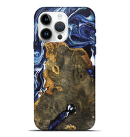 iPhone 15 Pro Max Wood+Resin Live Edge Phone Case - Harry (Blue, 719323)