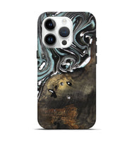 iPhone 15 Pro Wood+Resin Live Edge Phone Case - Miriam (Black & White, 719328)