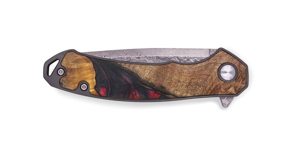 EDC Wood+Resin Pocket Knife - Tia (Red, 719354)