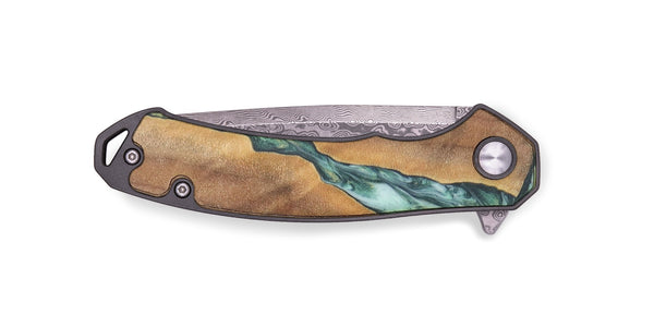 EDC Wood+Resin Pocket Knife - Kyrie (Green, 719361)