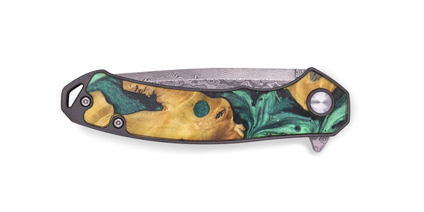 EDC Wood+Resin Pocket Knife - Annika (Green, 719366)