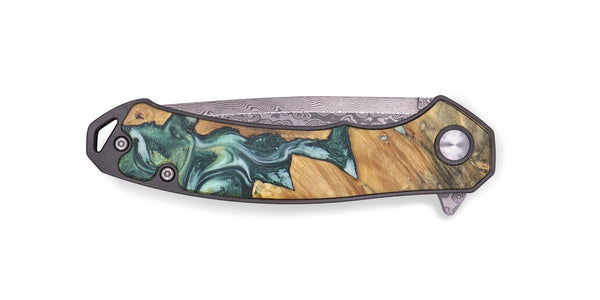 EDC Wood+Resin Pocket Knife - Pablo (Green, 719367)