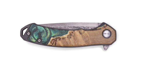 EDC Wood+Resin Pocket Knife - Alexandra (Green, 719373)