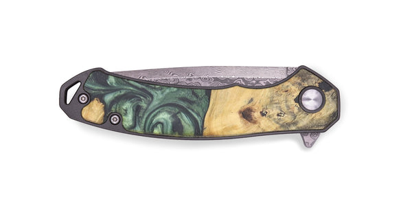 EDC Wood+Resin Pocket Knife - Gloria (Green, 719376)