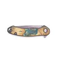 EDC Wood+Resin Pocket Knife - Mathew (Teal & Gold, 719404)