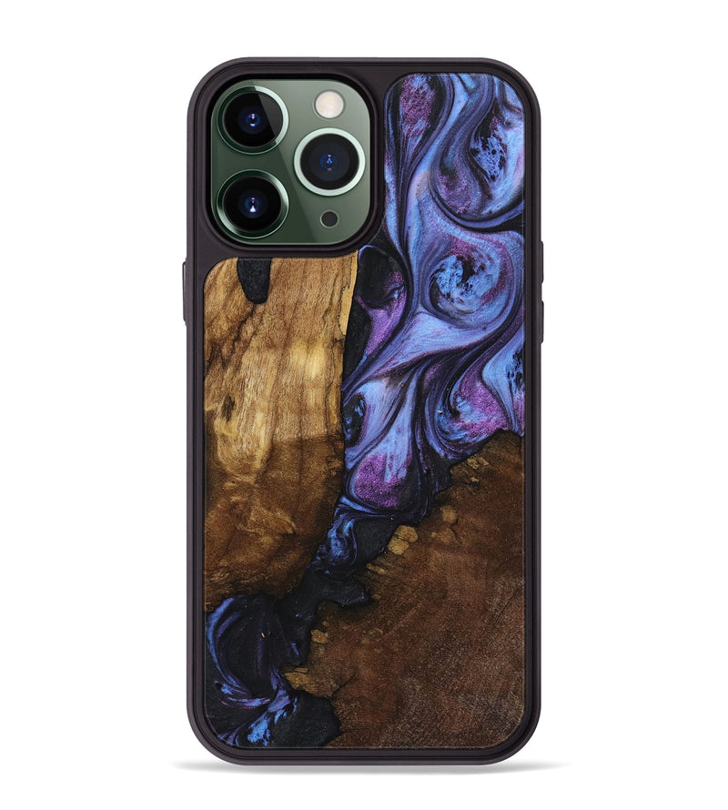 iPhone 13 Pro Max Wood+Resin Phone Case - Jeremiah (Purple, 719498)