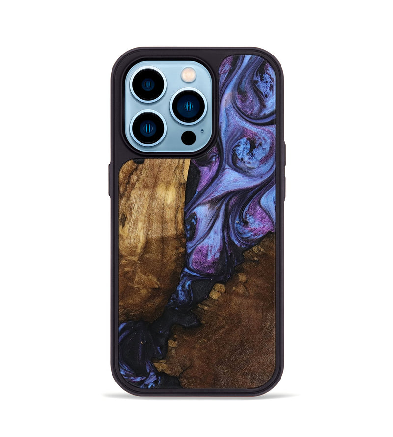 iPhone 14 Pro Wood+Resin Phone Case - Jeremiah (Purple, 719498)