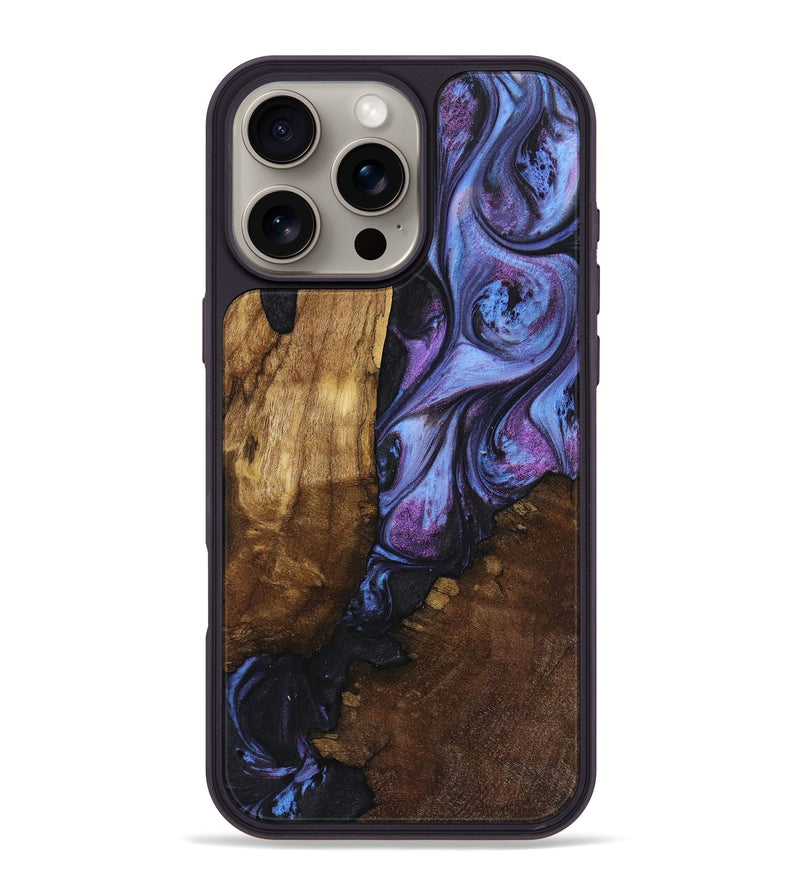 iPhone 16 Pro Max Wood+Resin Phone Case - Jeremiah (Purple, 719498)