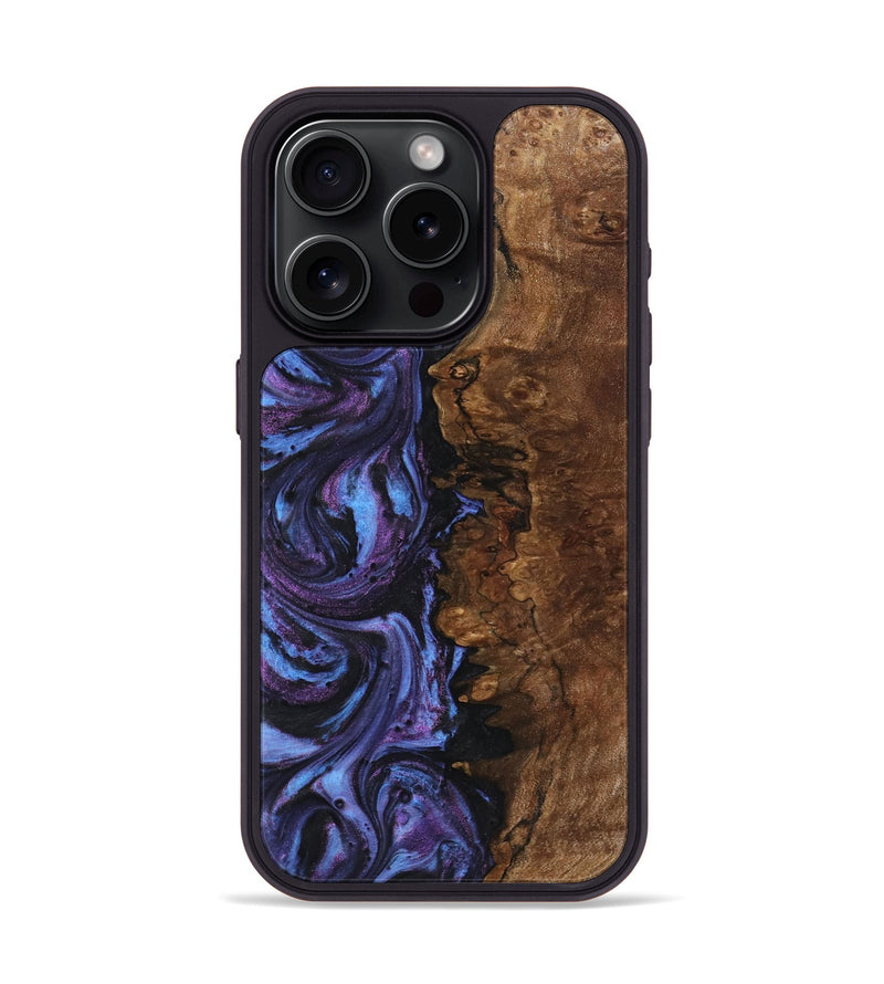 iPhone 15 Pro Wood+Resin Phone Case - Edwin (Purple, 719499)