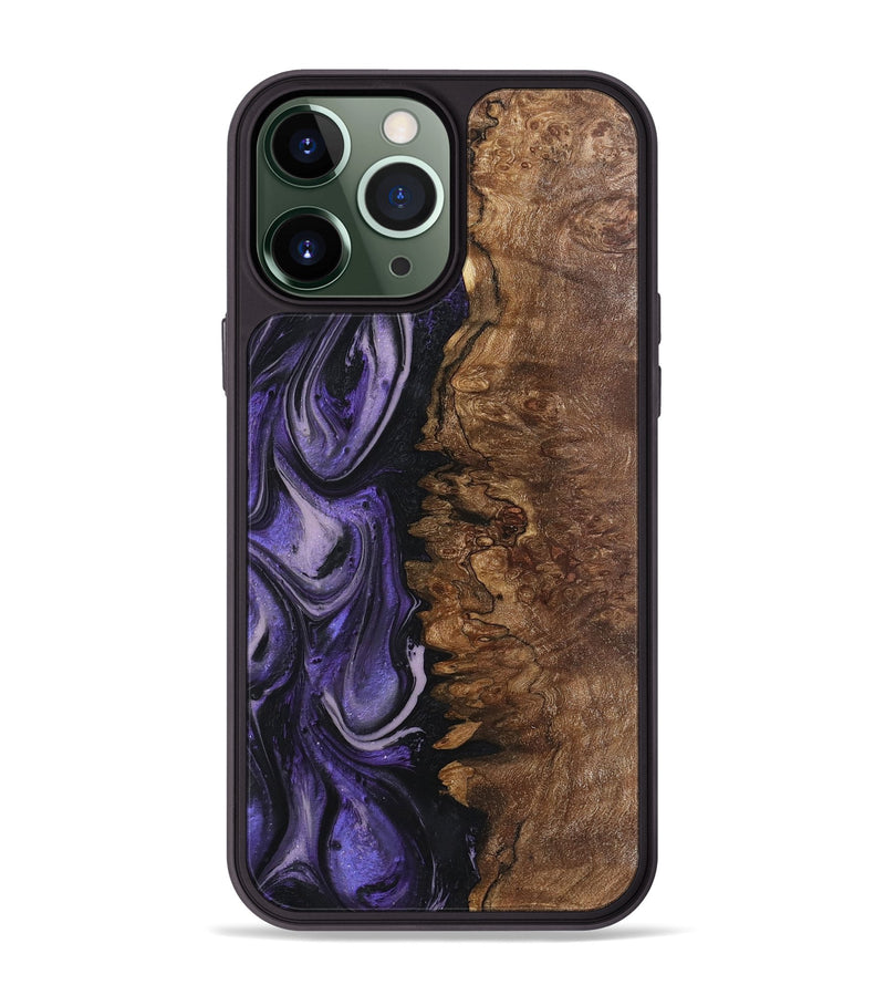 iPhone 13 Pro Max Wood+Resin Phone Case - Patrick (Purple, 719501)