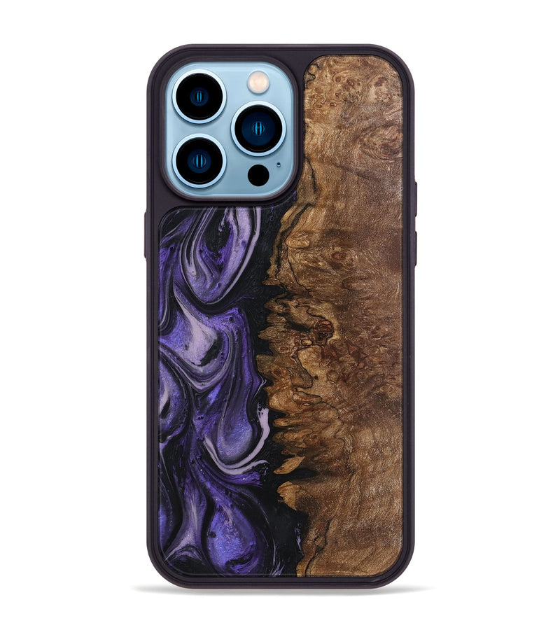 iPhone 14 Pro Max Wood+Resin Phone Case - Patrick (Purple, 719501)