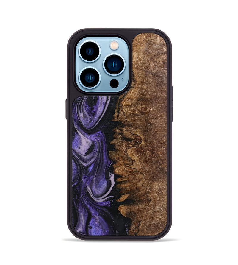 iPhone 14 Pro Wood+Resin Phone Case - Patrick (Purple, 719501)