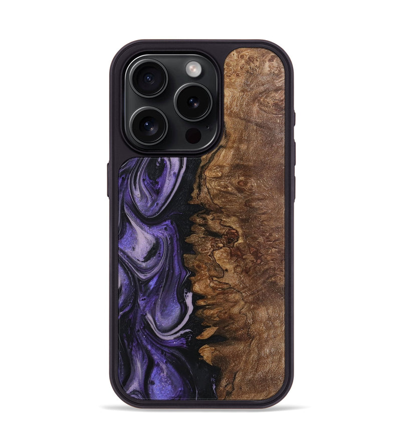 iPhone 15 Pro Wood+Resin Phone Case - Patrick (Purple, 719501)