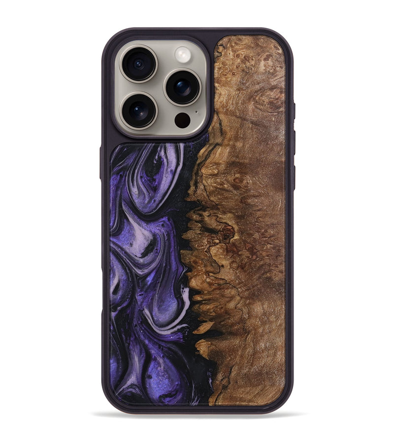 iPhone 16 Pro Max Wood+Resin Phone Case - Patrick (Purple, 719501)