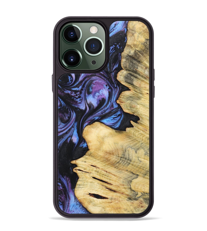 iPhone 13 Pro Max Wood+Resin Phone Case - Cairo (Purple, 719502)