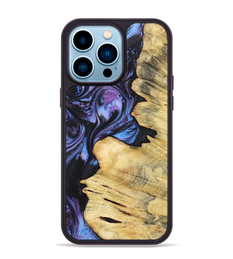 iPhone 14 Pro Max Wood+Resin Phone Case - Cairo (Purple, 719502)