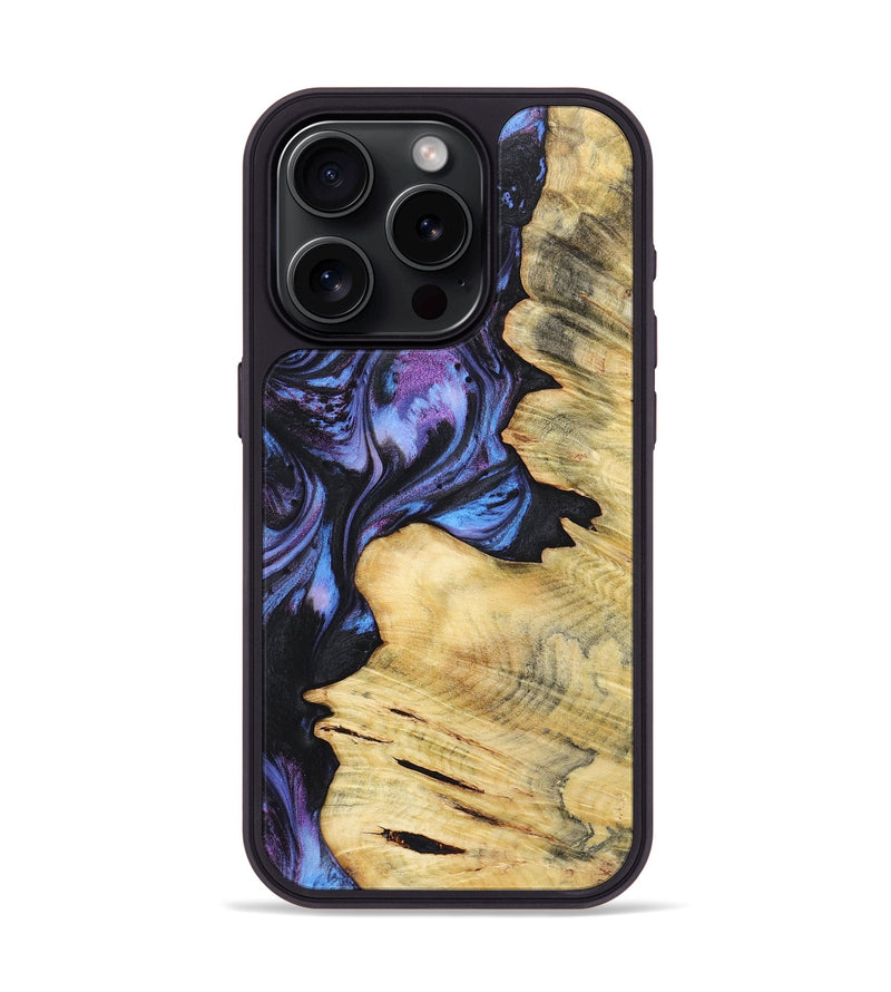 iPhone 15 Pro Wood+Resin Phone Case - Cairo (Purple, 719502)