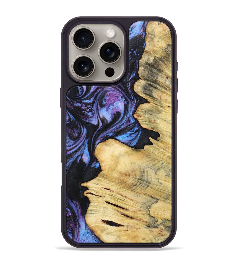 iPhone 16 Pro Max Wood+Resin Phone Case - Cairo (Purple, 719502)