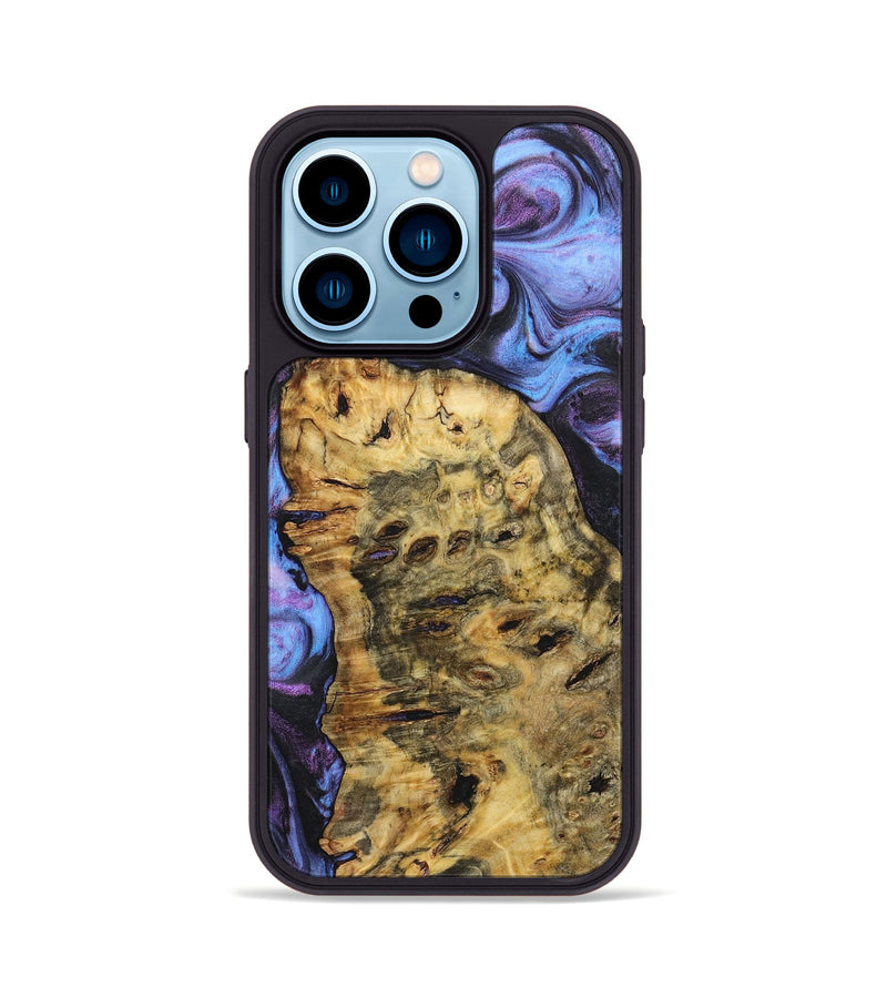 iPhone 14 Pro Wood+Resin Phone Case - Rudy (Purple, 719503)