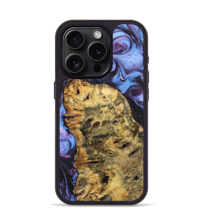 iPhone 15 Pro Wood+Resin Phone Case - Rudy (Purple, 719503)