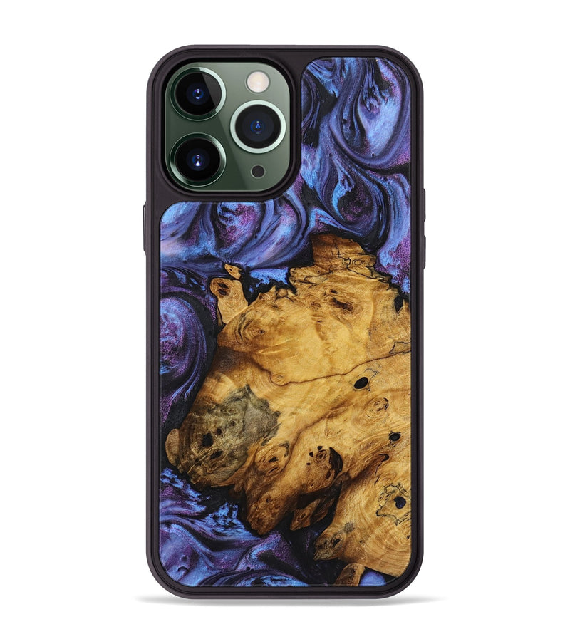 iPhone 13 Pro Max Wood+Resin Phone Case - Asia (Purple, 719504)