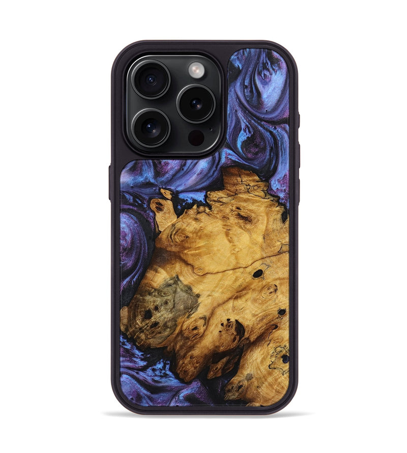 iPhone 15 Pro Wood+Resin Phone Case - Asia (Purple, 719504)