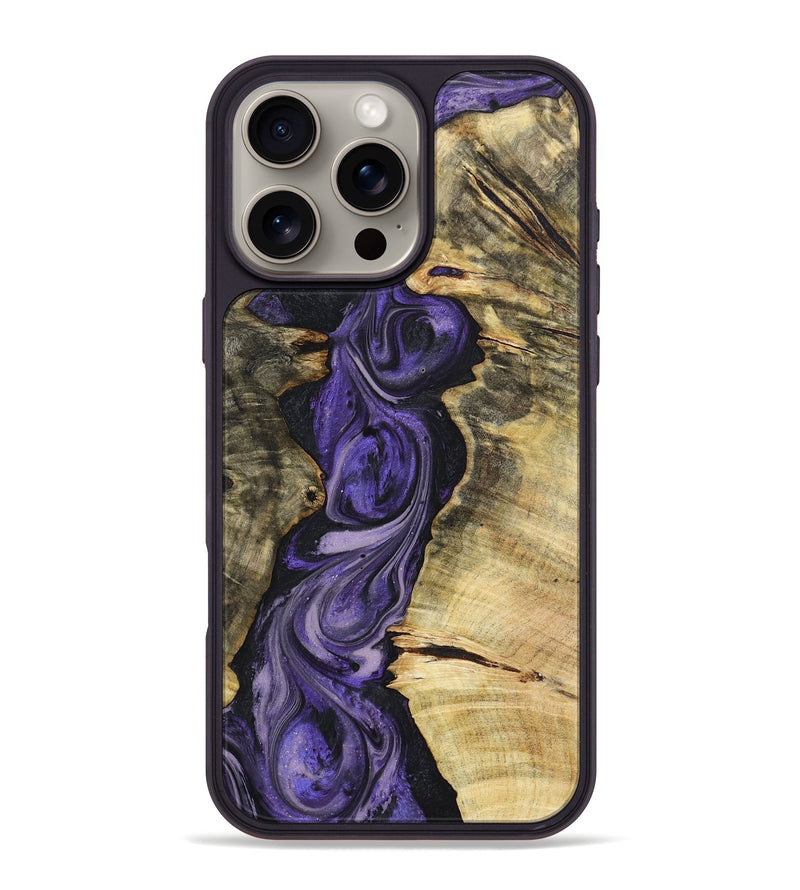 iPhone 16 Pro Max Wood+Resin Phone Case - Marsha (Purple, 719505)