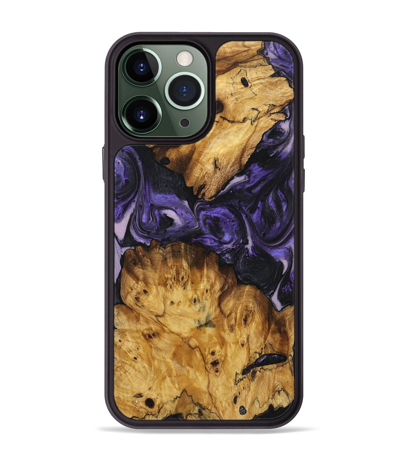 iPhone 13 Pro Max Wood+Resin Phone Case - Joseph (Purple, 719506)