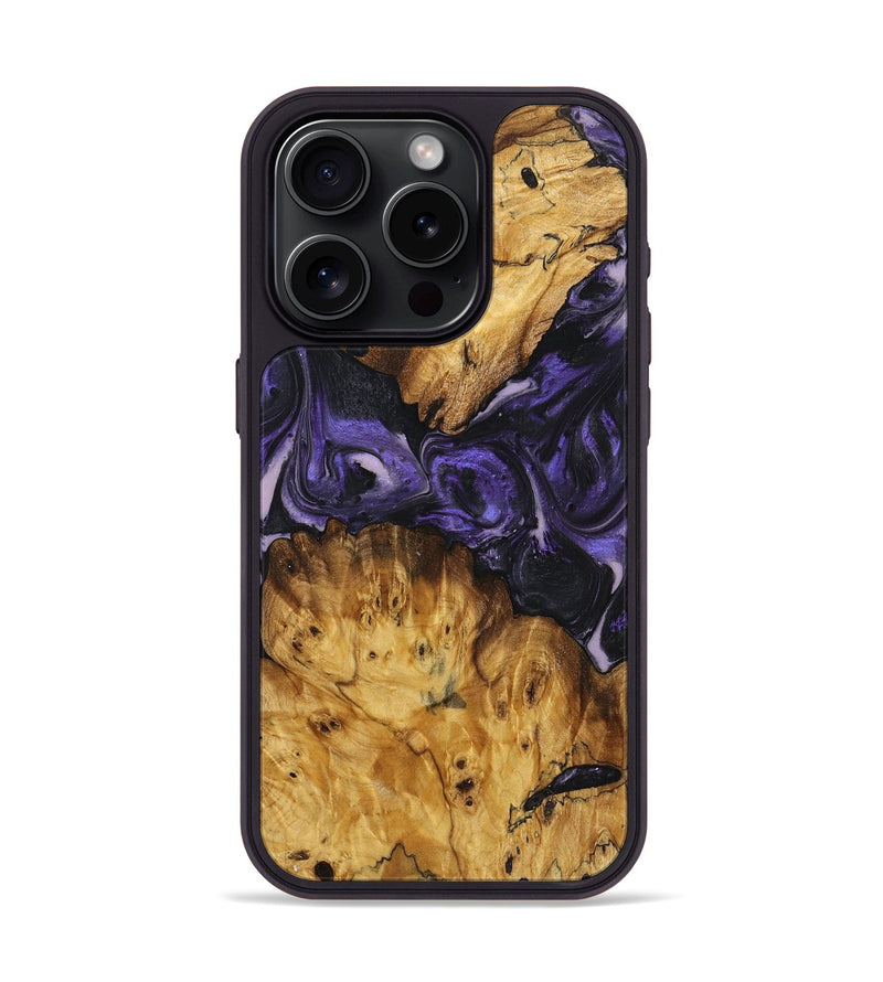 iPhone 15 Pro Wood+Resin Phone Case - Joseph (Purple, 719506)