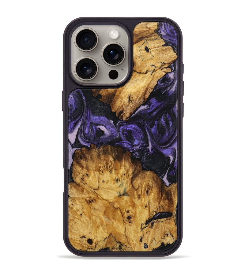 iPhone 16 Pro Max Wood+Resin Phone Case - Joseph (Purple, 719506)