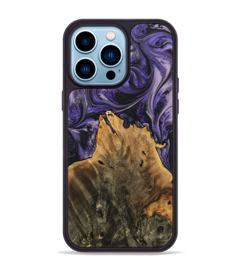 iPhone 14 Pro Max Wood+Resin Phone Case - Giuliana (Purple, 719507)