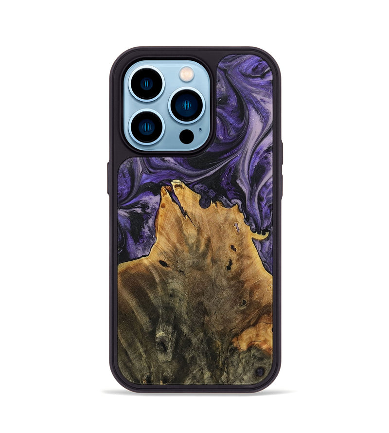 iPhone 14 Pro Wood+Resin Phone Case - Giuliana (Purple, 719507)