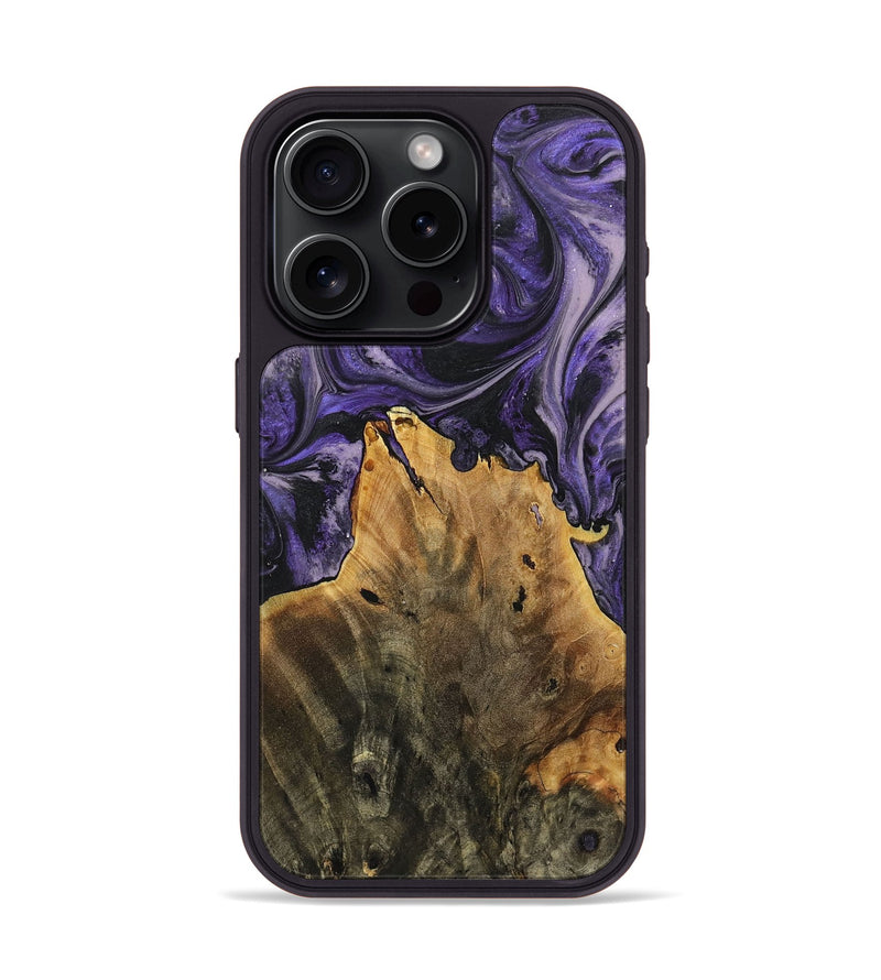 iPhone 15 Pro Wood+Resin Phone Case - Giuliana (Purple, 719507)